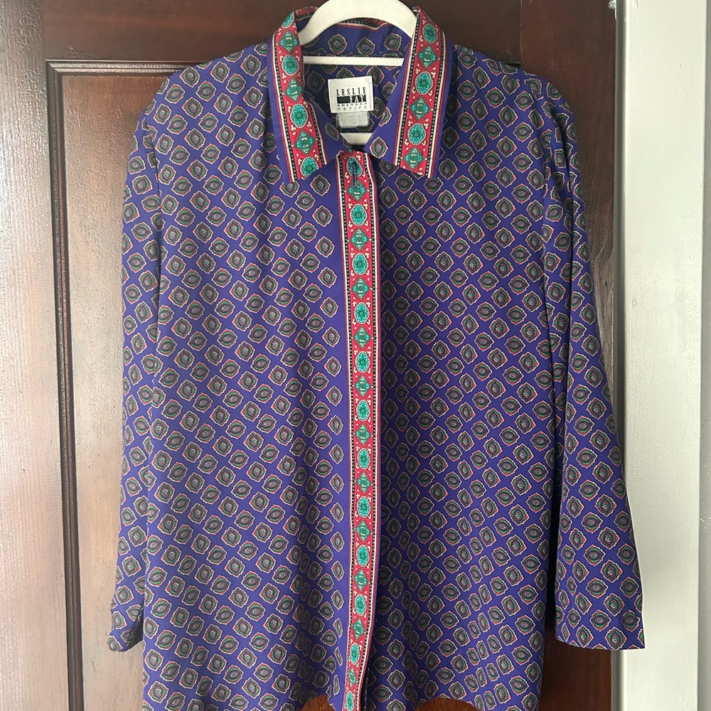 Vintage Purple Patterned Blouse